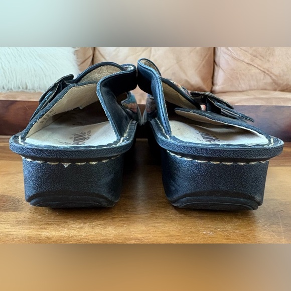 ALEGRIA Leather & Wool Slide Clogs - Picture 5 of 9